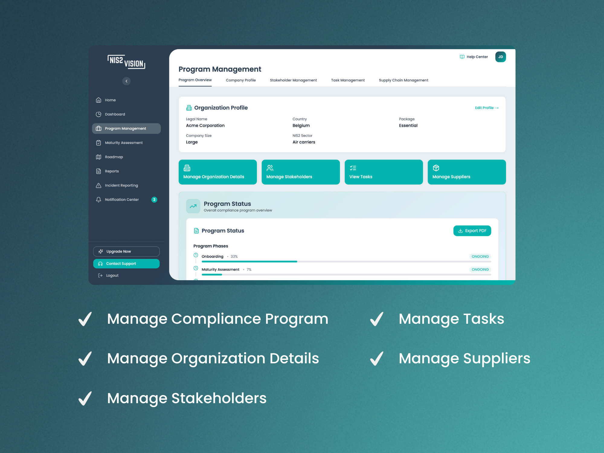 Program Management - Organization Details